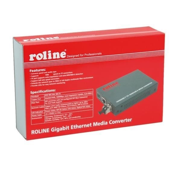 ROLINE RC1000SX/LC Gigabit Ethernet Fiberoptisk mediakonverterare - Multi-Mode - IEEE 802.3z