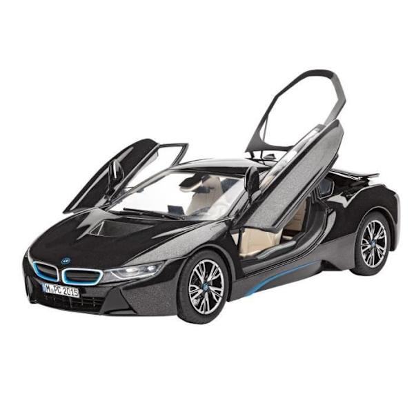 REVELL Model Set BMW i8 Model Kit för att bygga, limma och måla, med tillbehör Att måla