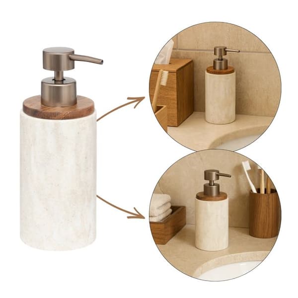 "Tvåldispenser "Côme" travertineffekt" beige