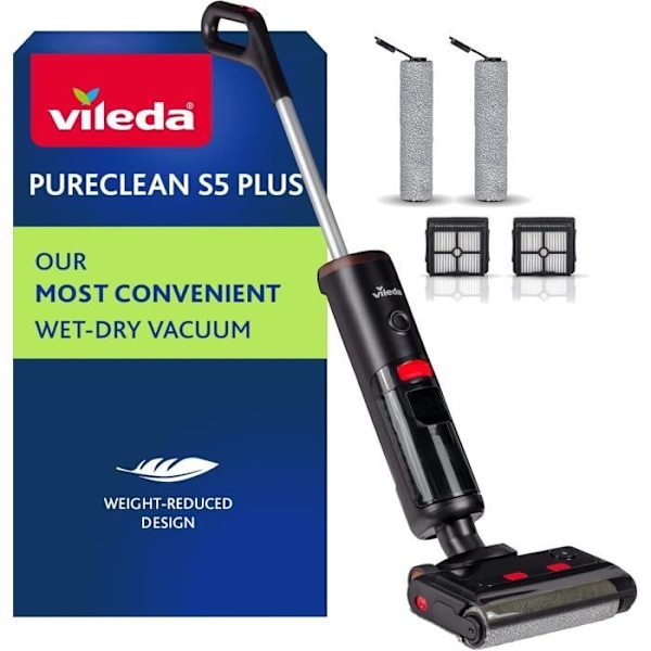 Skrubbsugare - Vileda - PureClean S5 Plus - Trådlös - 3-i-1 - 30 minuters batteritid