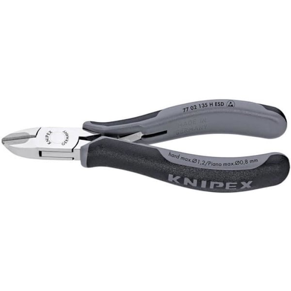 Diagonal skärtång - KNIPEX - 77 02 135 H ESD - 135 mm - Elektriskt skydd - Tångtyp: Kapning