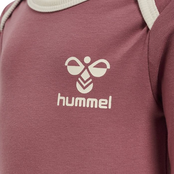 Kropp långärmad - Hummel - hmlMAULE - Ekologisk bomull - STANDARD 100 - Unisex deco ros 0-1 månad