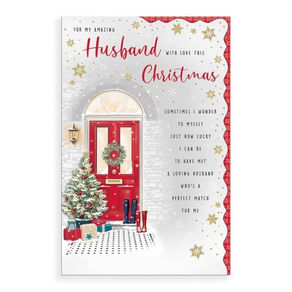 Regal publishing - C85540 - Piccadilly Greetings Christmas Card for Husband 12" x 8"