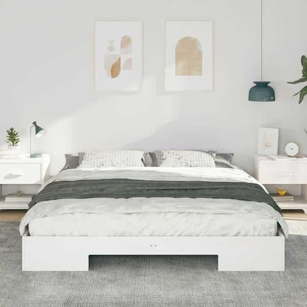vidaXL Sängram Vit 180 x 200 cm 873020