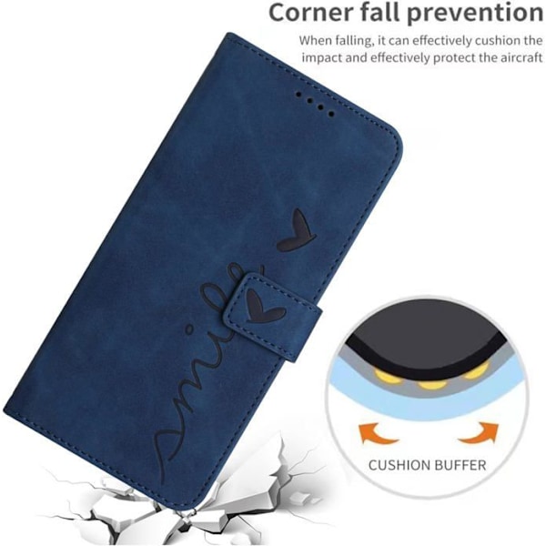 Coque För Samsung Galaxy A14 5G, Etui Hölster I Premium PU Läder Samsung Galaxy A14 5G, Magnetisk Flip [Plånbok Förvaring[J1787] Blå