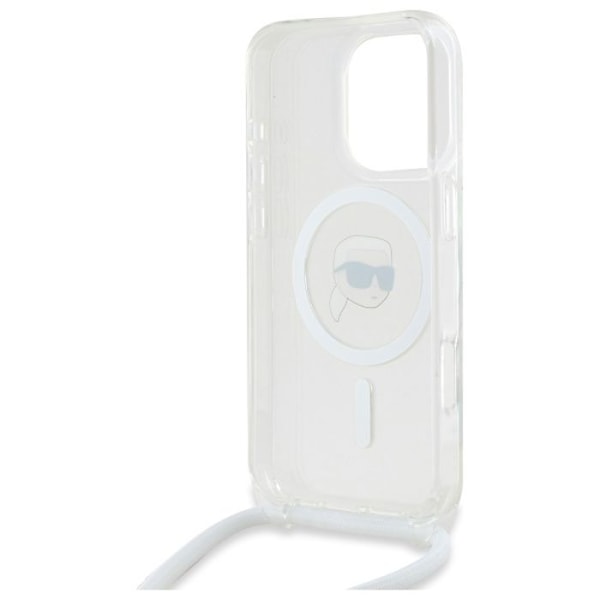 Étui Karl Lagerfeld Crossbody IML Karl Head MagSafe för iPhone 16 Pro Max (transparent)