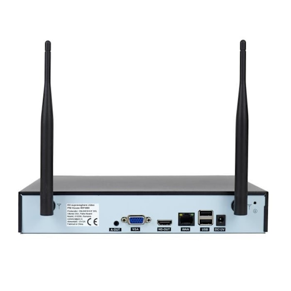 Övervakningskit - PNI - WiFi660 - 4 utomhuskameror - 8 kanaler - IP66 - 3MP Svart vit