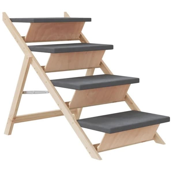 vidaXL Hundstege grå 105x47 cm av solid granträ 172420