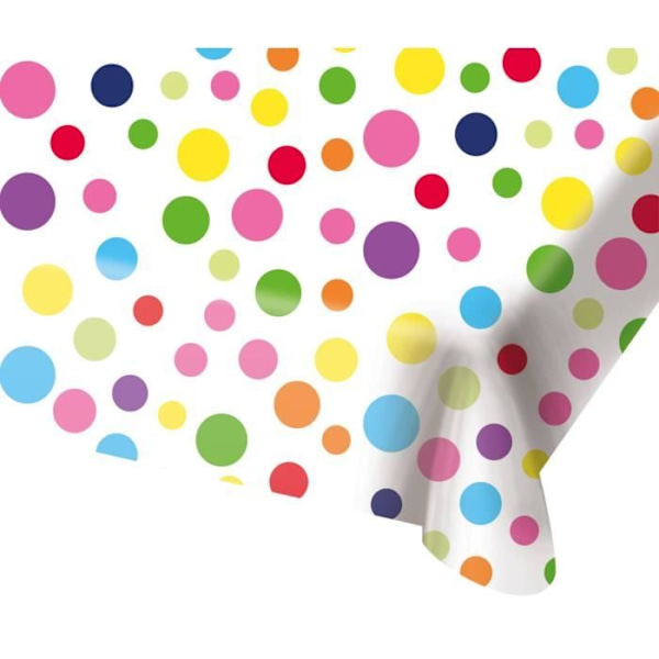 Bordsduk - Folat - Rainbow Dots - 130 x 180 cm - Vit - Syntet - Rektangulär Vit
