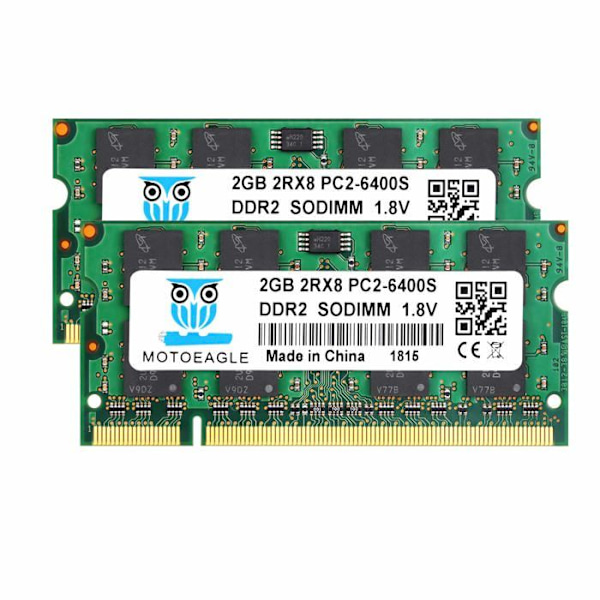 Motoeagle - DDR2 - 800 PC2 6400S 4GB (2x2GB) SODIMM 800MHz 2GB PC2 6400 200-pin CL6 1.8V Bärbar datorminne RAM