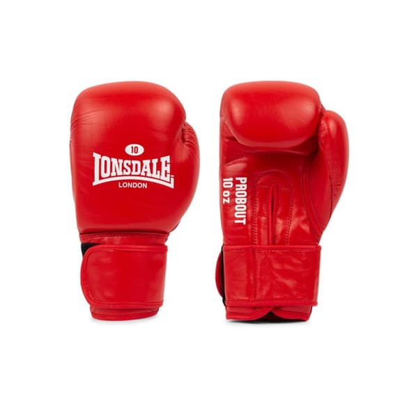 Lonsdale Probout läderboxningshandskar - röd röd 12 OZ