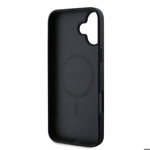 Skydd för iPhone 16 Plus - Guess Hardcase 4G Med Tryckta Randig MagSafe (GUHMP16MP4RPSK) - Svart