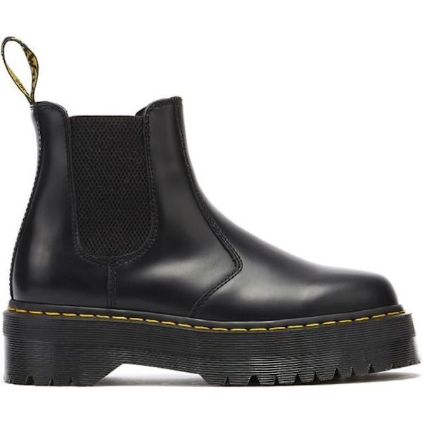 Chelsea boots - Dr. Martens - 2976 Quad - Läder Svart - Klack 4cm - Elastisk Svart 40
