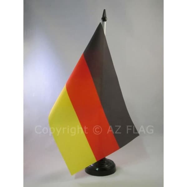 Bordflagga - AZ FLAG - Tyskland 21x14 cm - Polyester - Rektangulär - Plaststöd Svart