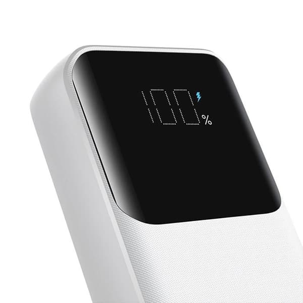 Mini extern batteri Joyroom Jr-Pbc06 med integrerade USB-C till Lightning-kablar Vit