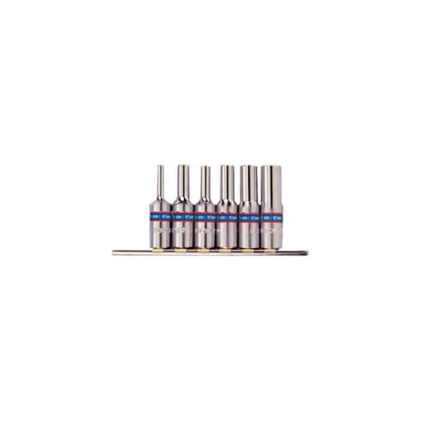 Sockelset - KING TONY - 3/8" Torx - E4 till E14 - 6 delar - På skena