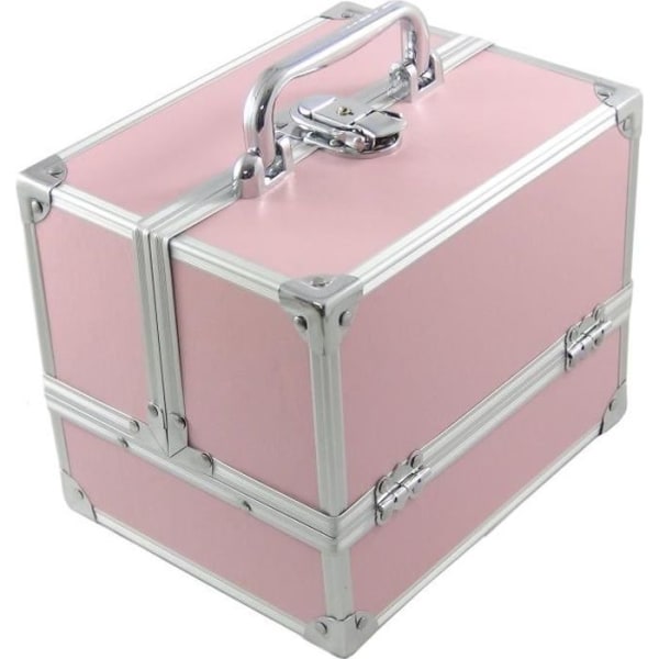 DynaSun BS35 Pink Rose Elegance Box Fodral ALU Skönhet Resväska Rese Kosmetisk Frisör Smycken med nycklar