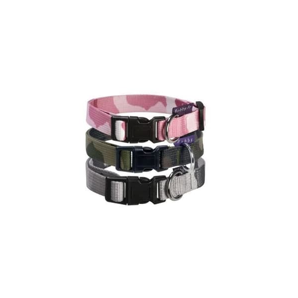 Hundhalsband - BOBBY - CAMOUFLAGE - Grå - Storlek L (stor) - 100% nylon grå