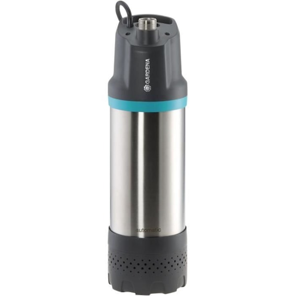 GARDENA 6100/5 automatisk dränkbar pump i rostfritt stål - 1100W - Max flöde 6100l/h & max tryck 4,7 bar Grå, Rostfritt stål, Turkos
