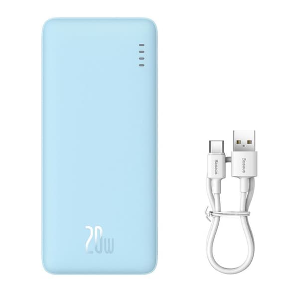 Extern USB-batteri - BASEUS - Airpow - 10000mAh - Typ-C - Micro-USB - 20W Galaxy Blue