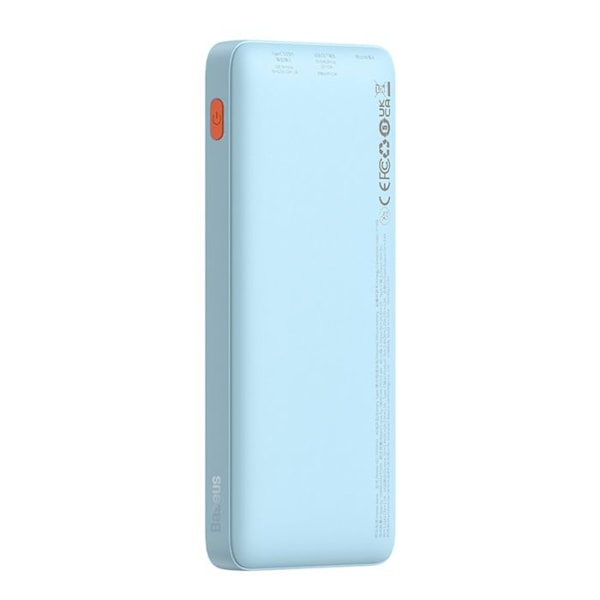 Extern USB-batteri, Typ-C, Micro-USB, 20W, 10000mAh + Typ-C-kabel - Baseus Airpow (P10022801313-00) - Galaxblå