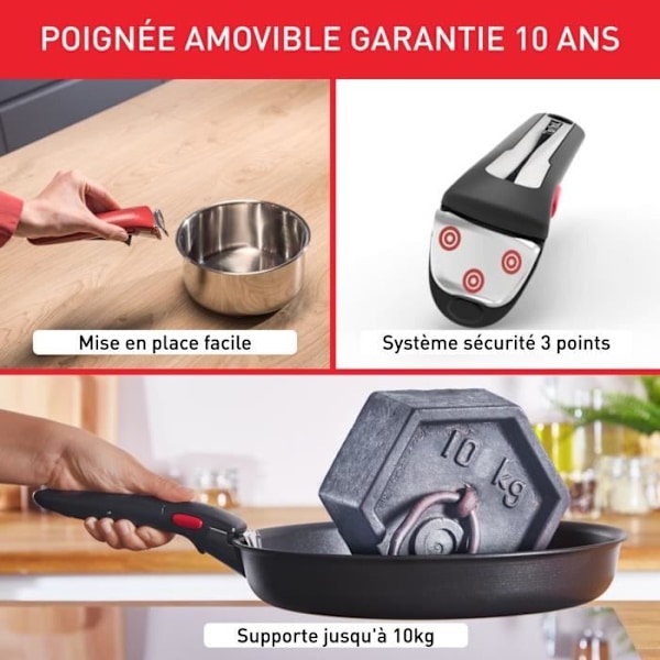 Kasserolle - TEFAL - Ingenio Easy Plus - 18 cm - Non-stick - Stapelbar - Diskmaskinskompatibel Tobak