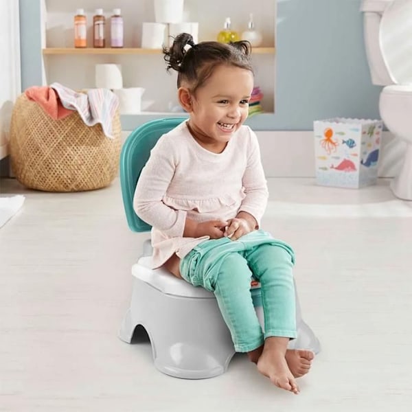 Toalettsits 3-i-1 - Fisher-Price - GYP61 - Grå och Grön - Reducerare och Stegpall