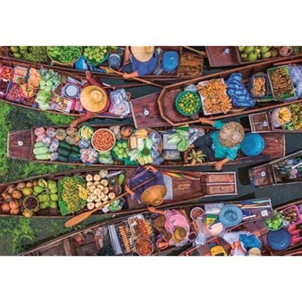 Pussel - CLEMENTONI - HQC Thailändska flytande marknaden - 1000 bitar - Tillverkad i Italien - Miljövänlig