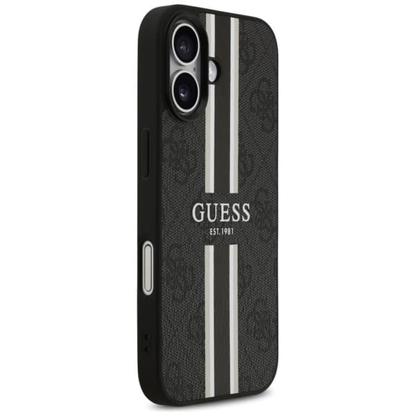 Coque Guess Hardcase 4G Printed Stripes MagSafe för iPhone 17 - Svart Svart