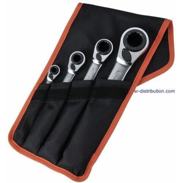 Spärrringnyckelsats - BAHCO - 4 i 1 - Stål - 8x9x10x11 12x13x14x15 16x17x18x19 21x22x24x27 MM