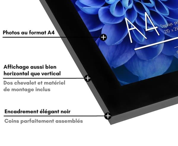 Ramar - Americanflat - A4BLK-2PACK - Paket med 2 - Svart - MDF och Plexiglas Svart