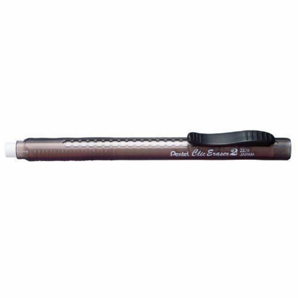 Pentel Set med 12 Transparenta Bruna Gummipennor - ZE11T-A
