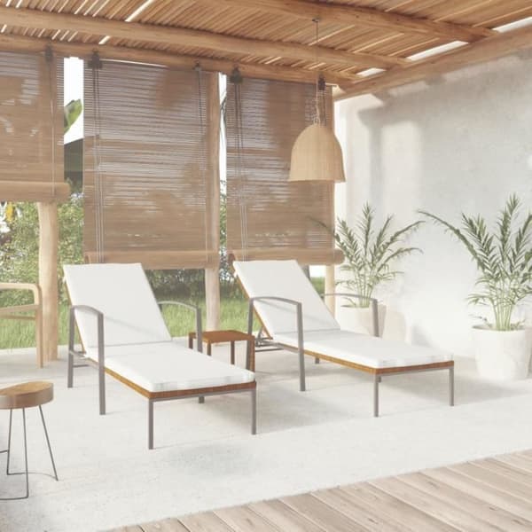 vidaXL Solstolar 2 st med Bord Poly Rotting Brun
