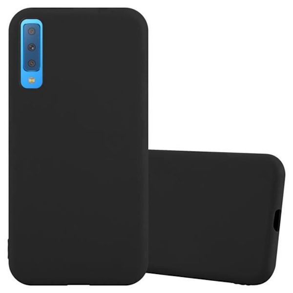 Fodral till Samsung Galaxy A7 2018 i CANDY BLACK Cadorabo Cover Protection silikon TPU-fodral