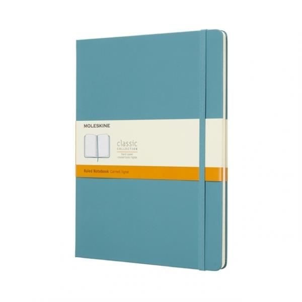 Carnet - Klassisk - Ntbk Xl - Färg Reef Blue - Enkel Linjereglering - Elastisk Revblå
