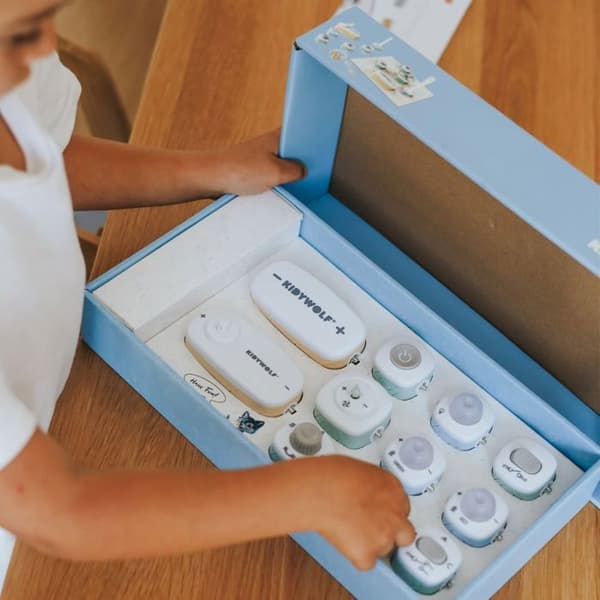 KIDYWOLF KIDYELEC STARTER – Utbildningsset för Barn inom Elektricitet med 11 Delar & 99 Montering - 6+