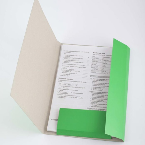 Posthållare - invändig fack - D.rect arkhållare Set med 25 kartongmappar med resår Grön 300 g
