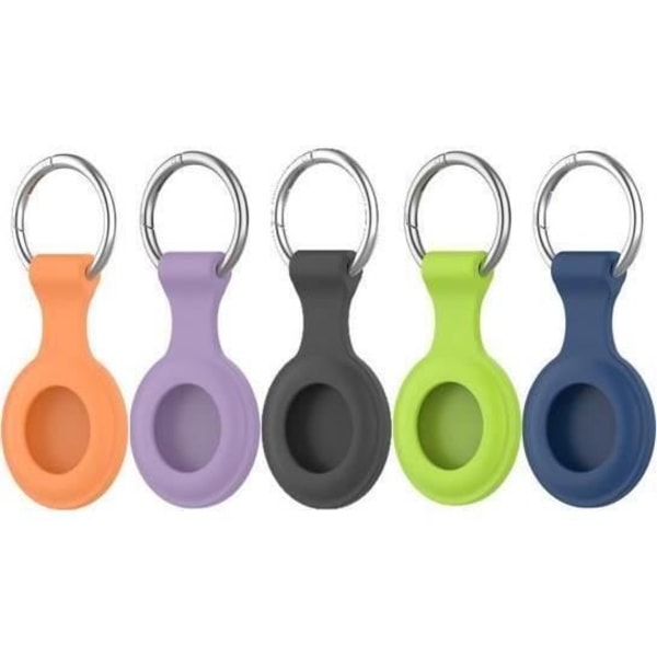 silikonfodral set 4smarts airtag 5pz (grön-viola-nero-blu-arancione)