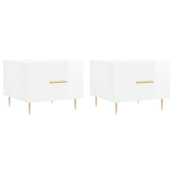 vidaXL Soffbord 2 st Blank vit 50x50x40cm Konstruerat trä 829369