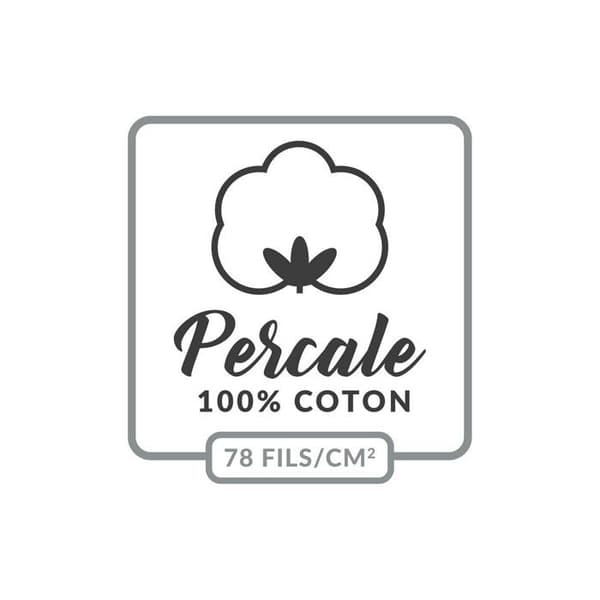 Rektangulär örngott 50x70 cm - Percale 100% bomull - Vit Vit