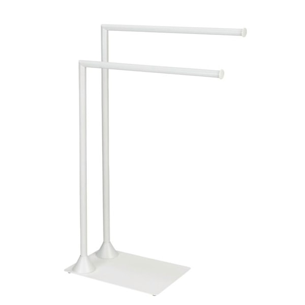 WENKO Handduksställ HELLA | Ställ för Handdukar Badrum 2 Stänger | Rensamt Design | Matt Vit | 43,5x78,5x20 cm Matt vit