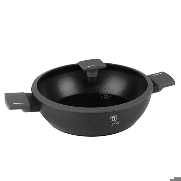Stekpanna - BERLINGERHAUS - BH-8129 - 28 cm - Titanbeläggning - Praktiskt lock Antracit