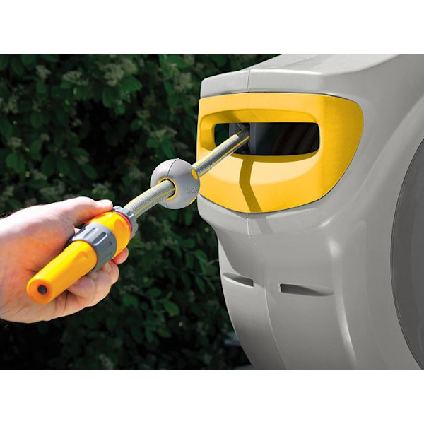 Automatisk väggdispenser 40m - HOZELOCK - väggmontering - barnsäkerhet - gul/grå Gul/Grå