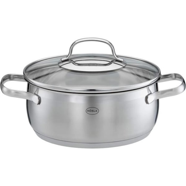 RÖSLE GLOBE Kökset 9 Del Inox - 6 Grytor och Kastruller av Hög Kvalitet, 1 Ångkokningskorg, 2 Stekpannor
