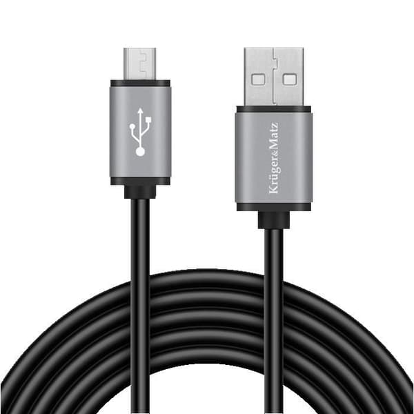 USB-kabel till Micro USB Kruger&Matz Basic | 1,8m | Snabbladdning 10W | Dataöverföring 480 Mbps