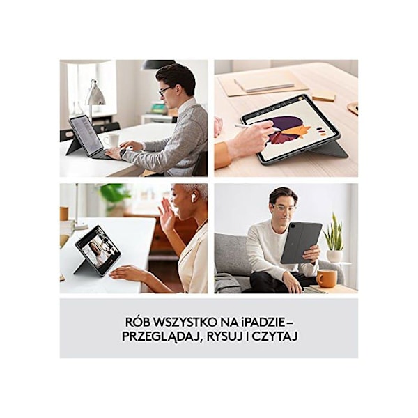 Tangentbordsetui och folio - LOGITECH - Combo Touch - Bakgrundsbelysning - Tryckplatta - Smart Connector