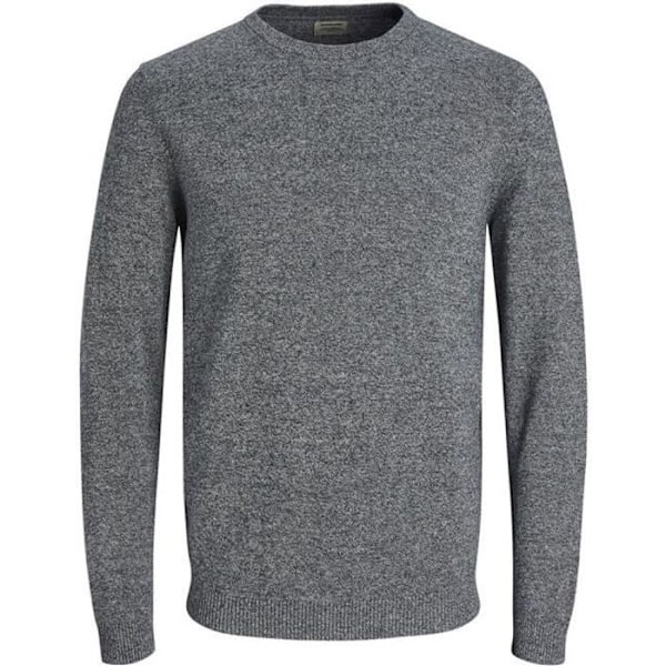 Tröja - Jack & Jones - Essential Basic Stickad - Grå - Klassisk Krage - 100% Bomull Flerfärgad XS