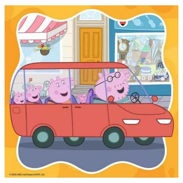 Pussel 3x49 bitar Familjen först Peppa Pig Blå