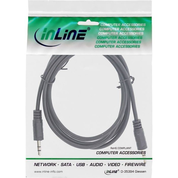 Kabel - TV-kontakt - video - Inline-ljud - 99932 - 3,5 mm hane/hane stereojackkabel 1,5 m