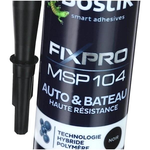 Mastic patron 290ml - BOSTIK - MSP 104 - Kraftfullt lim - UV-beständigt - Användning inomhus och utomhus Svart